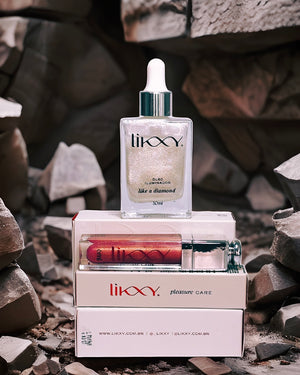 KIT: Ice Ice Baby Rosé + Like a Diamond Iluminador prata / Gloss + Óleo